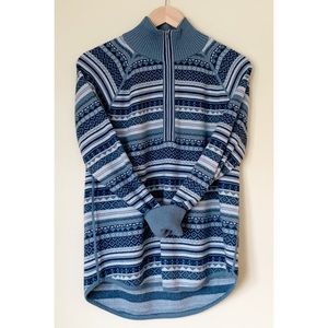 Eddie Bauer Faire Isle sweater blue size medium M
